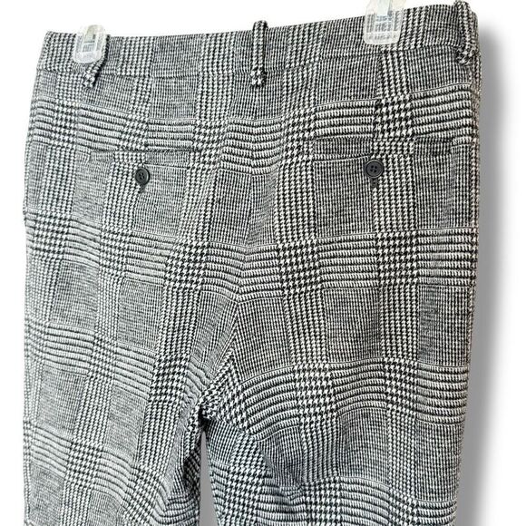 Theory Treeca Check Knit Black Plaid Wool-Blend Cropped Pants Women’s Size 4 - Picture 3 of 8